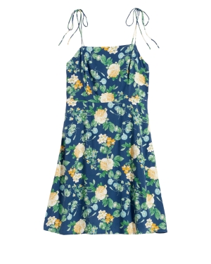 Fit & Flare Matching Tie-Strap Mini Dress for Women