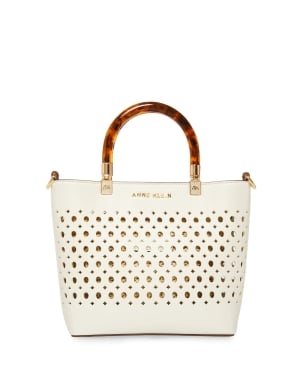 Two For One Perforated Mini Tote With Chain