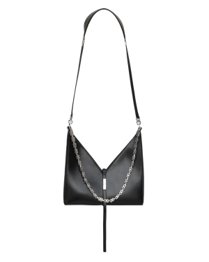Small Cut Out Bag in Box Leather with Chain