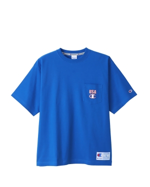 Japan Line Short Sleeve Pocket T-Shirt Blue