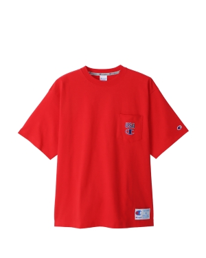Japan Line Short Sleeve Pocket T-Shirt Red