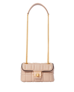 Evelyn Quilted Small Shoulder Crossbody Milk Tea