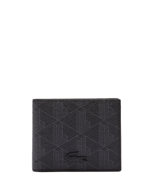 Lacoste Men's Leather Monogram Print Card Holder - One Size