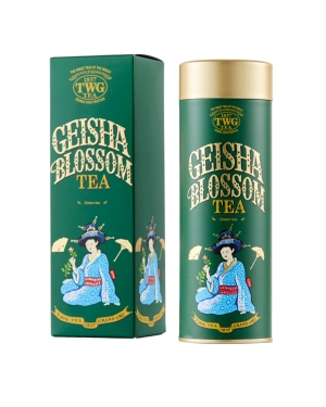Geisha Blossom Tea, Loose Leaf Green Tea in Haute Couture Tea Tin, 100g