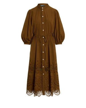 Eyelet-Embroidered Cotton Shirtdress
