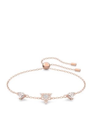 Ortyx bracelet, Triangle cut, White, Rose gold-tone plated