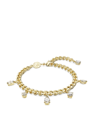 Dextera bracelet, Mixed cuts, White, Gold-tone plated