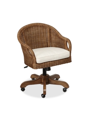 Wingate Rattan Swivel Desk Chair