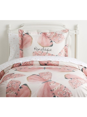 Organic Marigold Butterfly Duvet Cover