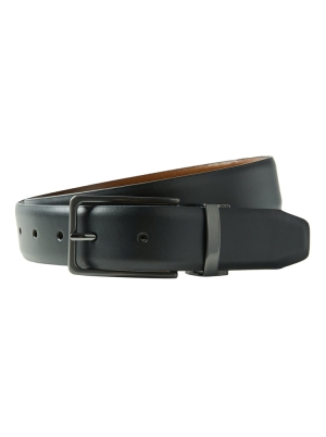 Leather Rectangular Buckle Reversible Belt