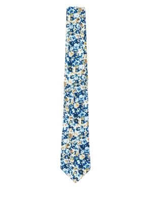 Slim Floral Tie & Handkerchief Set