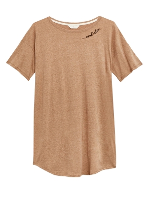 Cotton 'And Relax' Slogan Short Nightdress