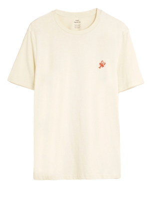 Pure Cotton Embroidered Lobster T-Shirt