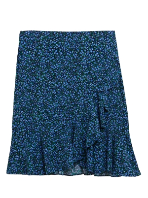 Floral Ruffle Mini Wrap Skirt