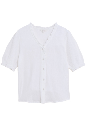 Pure Cotton Textured Short Sleeve Top