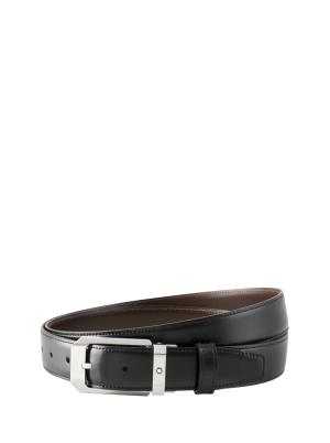 Black/brown 30 mm reversible leather belt