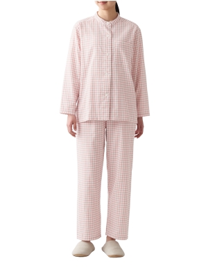 Side Seamless Double Gauze Stand Collar Pajamas