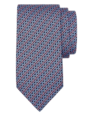 Gancini print silk tie