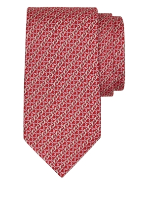Gancini print silk tie
