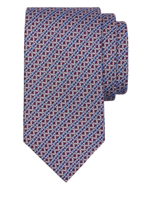 Gancini print silk tie