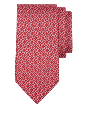 Rebus print silk tie