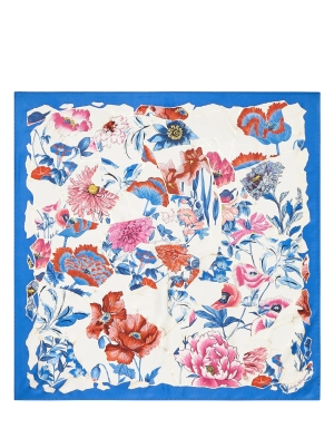 Kintsugi print silk foulard