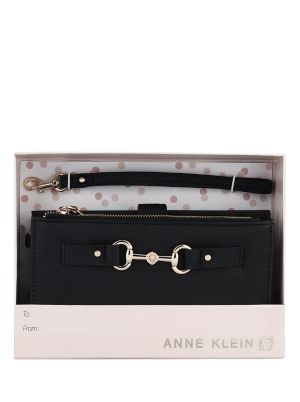 Boxed Wristlet With Horsebit Hardware