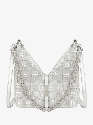 Mini Cut Out bag in satin with 4G strass