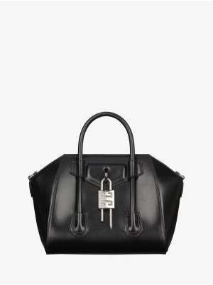 Mini Antigona Lock bag in Box leather