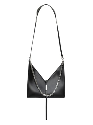 Small Cut Out Bag in Box Leather with Chain