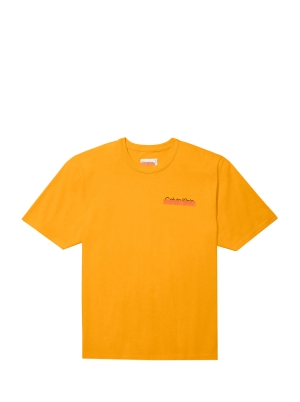 Men's Short-Sleeve Organic Cotton Heavy Weight Logo Orange T-shirt