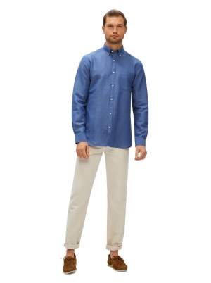 Plain linen and cotton shirt