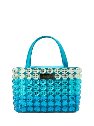 Sam Icon Candy Beaded Satin Small Tote Blue Multi