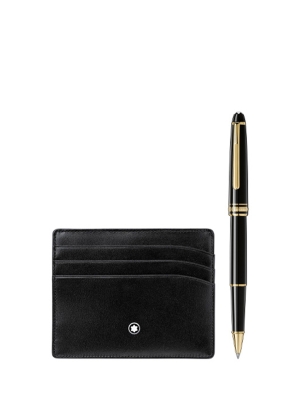 Gift Set with Meisterstück Gold line Classique Rollerball and pocket holder 6cc