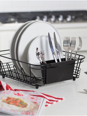 2-Piece Dish Drainer - Black Coated Steel