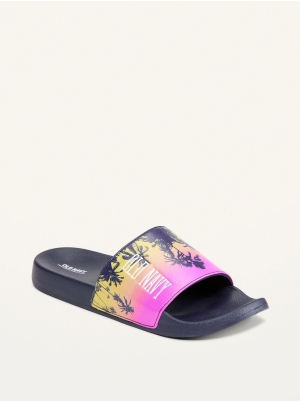 Patterned Logo-Graphic Plant-Based Slide Sandals