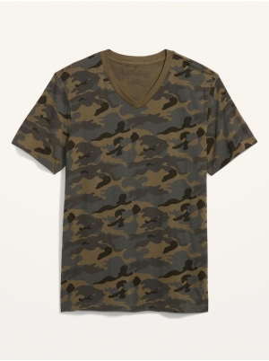 Printed V-Neck T-Shirt for Men