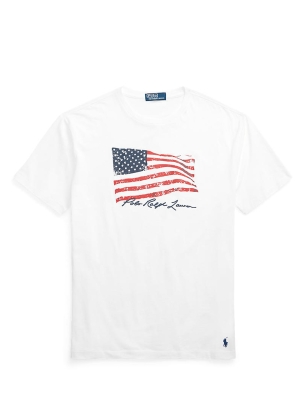 Classic Fit American Flag Jersey T-Shirt