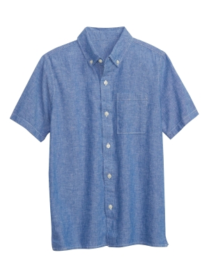 Kids Linen-Cotton Button-Down Shirt