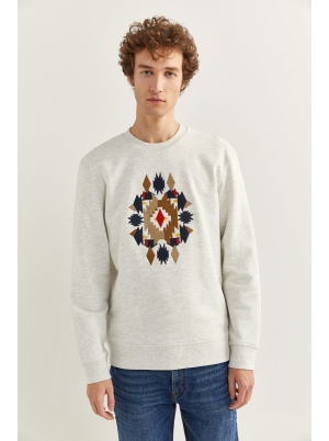 Ethnic Embroidery Sweatshirt
