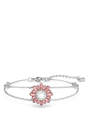 Sunshine bracelet, Pink, Rhodium plated