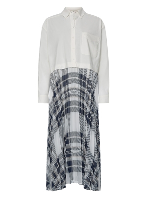 Icon Pleated Midi Shirt Dress Ls
