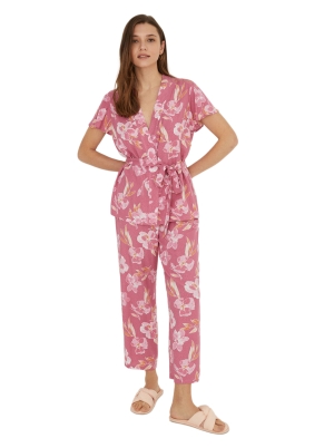 Long Pink Floral Pyjamas