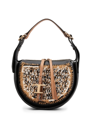T Timeless Hobo Bag in Leather and Wool Small