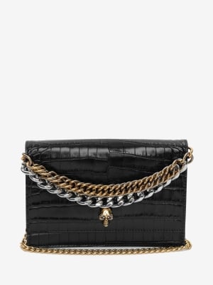 Small Skull Bag With Chain in Black