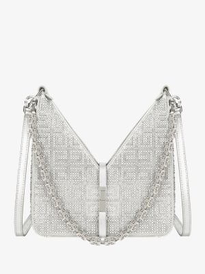 Mini Cut Out bag in satin with 4G strass