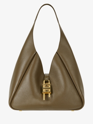 Medium G-Hobo bag in grained leather