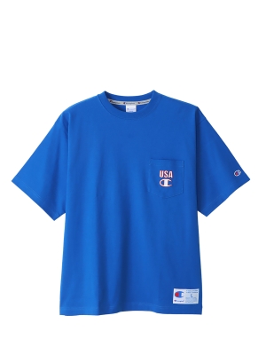 Japan Line Short Sleeve Pocket T-Shirt Blue