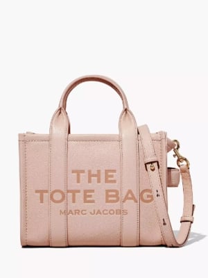 The Leather Small Tote Bag in Rose