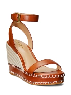 Hilarie Burnished Leather Espadrille